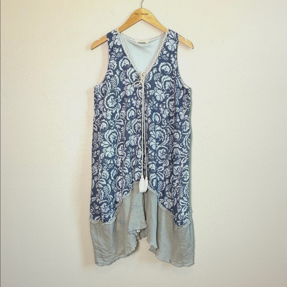A'REVE Large Sleeveless‎ Lightweight Poly Cotton Boho Hippie Fairy Flowy Dress